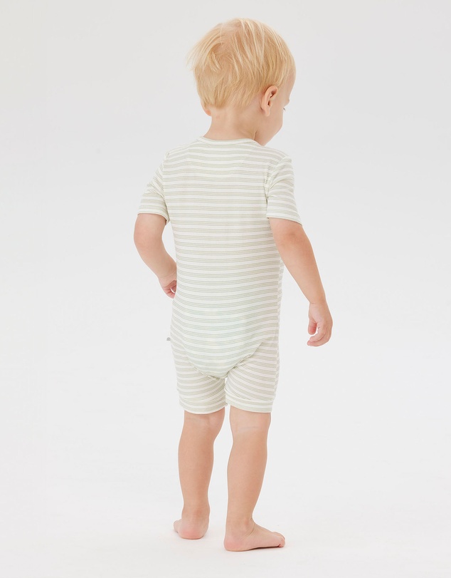 Kynd Baby - Day or Night Onesie Short Sleeve in Sage Stripe