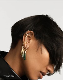 PDPAOLA - Green Aventurine Large Jupiter Hoop Earrings