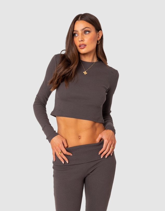 EDIKTED - Coffee Break Ribbed Top