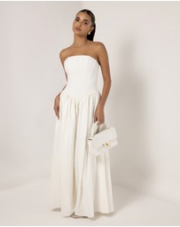 Heiress Beverly Hills - Strapless Corset Crepe Flare Maxi Dress