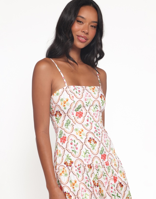 Petal & Pup - Botanique Midi Dress - Coral Wildflower