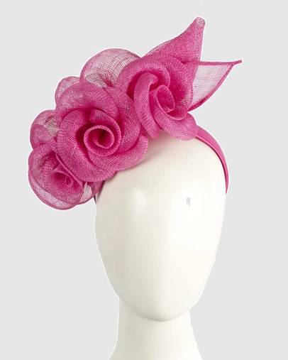 Max Alexander - Fuchsia Flower Sinamay Fascinator Headband