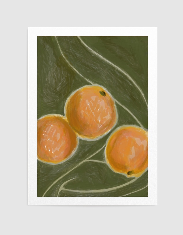 Olive et Oriel - KH Studio - The Colors Orange a Green by Karla Hyman Art Print