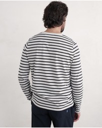 Seasalt - Seasalt Cornwall Navy Crew Neck Sailor Shirt in Organic Cotton
