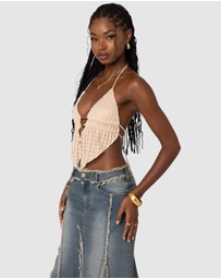 EDIKTED - Anaya Textured Open Back Top