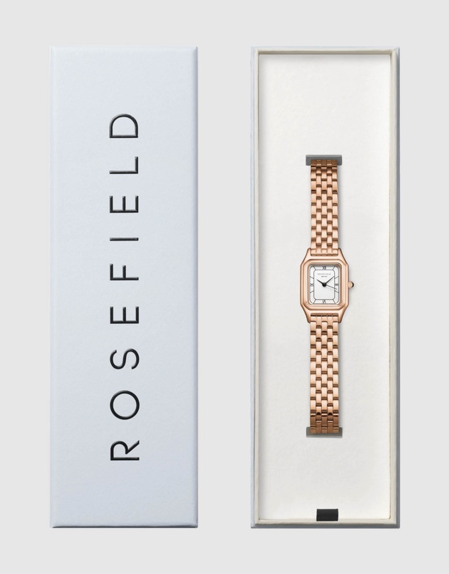 Rosefield - Ivy White Rose Gold-Tone Bracelet Watch