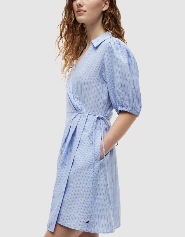 Tommy Hilfiger - Pure Linen Relaxed Mini Wrap Dress