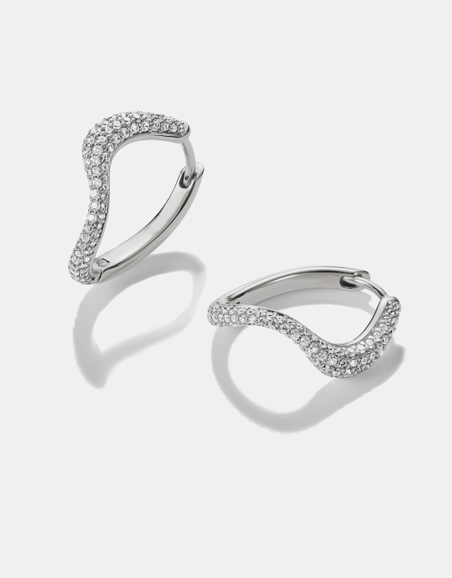 THOMAS SABO - THOMAS SABO Wavy hoop earrings with zirconia