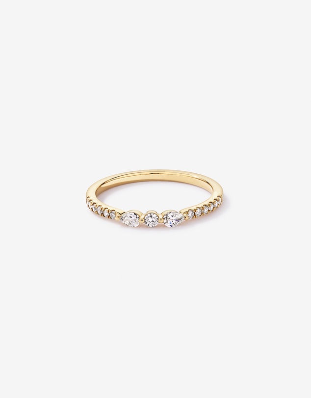 Michael Hill - 0.23TW Pear and Round Brilliant Diamond Wedding Ring in 14kt Yellow Gold