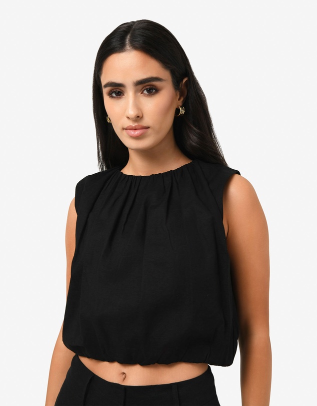 Forcast - Kenya Rouched Linen Top