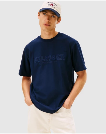 Tommy Hilfiger - Logo Embroidery Relaxed Crew Neck T-Shirt