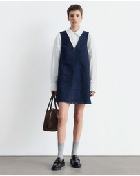 & Other Stories - V-Neck Denim Mini Dress