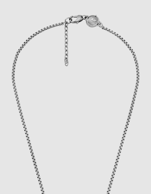 Diesel - Double Pendant Silver-Tone Necklace DX1168040