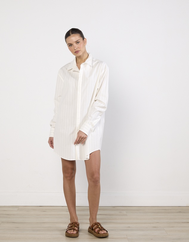 Cirkular - Pre-Loved - Luuda Pinstriped Shirt Dress
