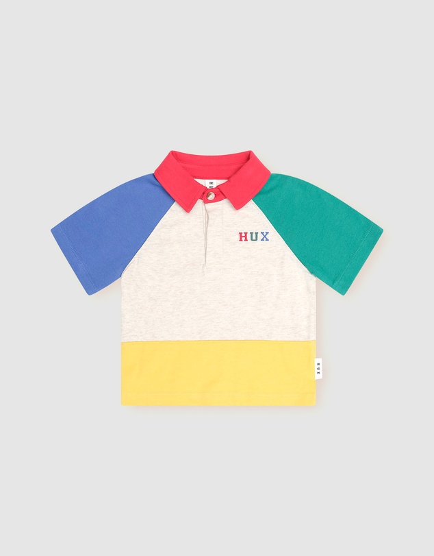 Huxbaby - Slouchy Colour Block Raglan Polo - Babies-Kids