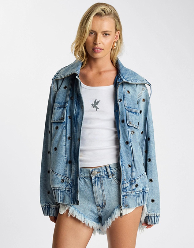 ONE TEASPOON - Punk Paradise Denim Bomber Jacket