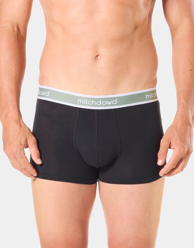 Mitch Dowd - Mens Plain Cotton Trunk 5 Pack - Black
