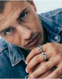Haze & Glory - ICONIC EXCLUSIVE - Ring Signet Men Deep Sea 925 Sterling Silver
