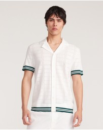 Calibre - Patterned Mesh Tech Knit Shirt Ivory