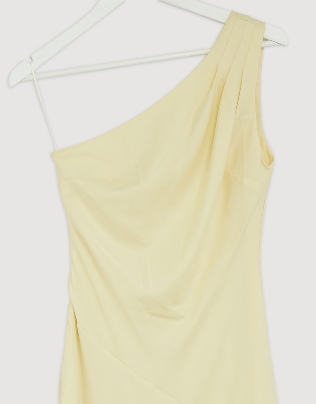 Revibe - Repaired CHANCERY Hallie Satin One Shoulder Drape Maxi Dress - AU 8