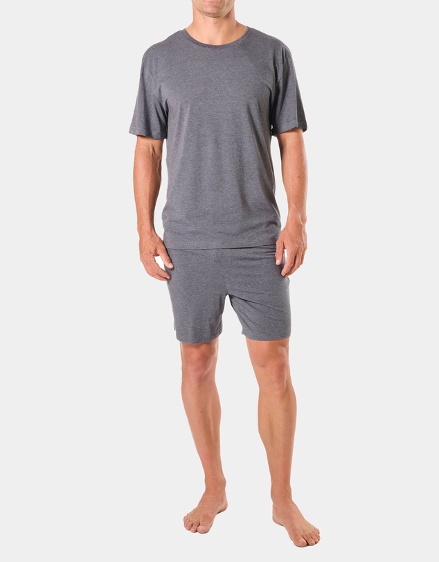 Mitch Dowd - Mens Soft Bamboo Crew Neck Sleep Tee - Grey Marle