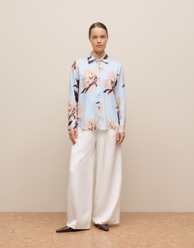 Trenery - Camellia Long Sleeve Shirt in Soft Blue