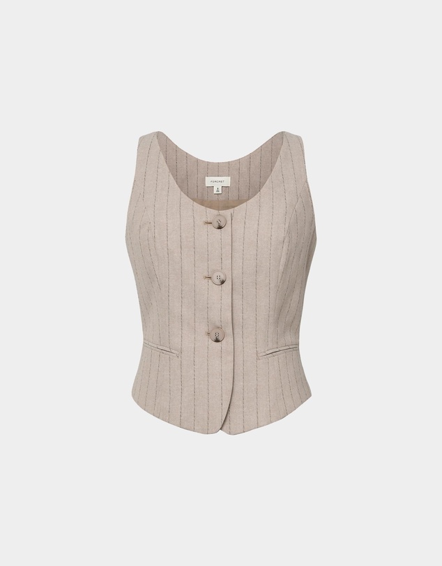 Forcast - Ria Stripe Cotton Blend Vest