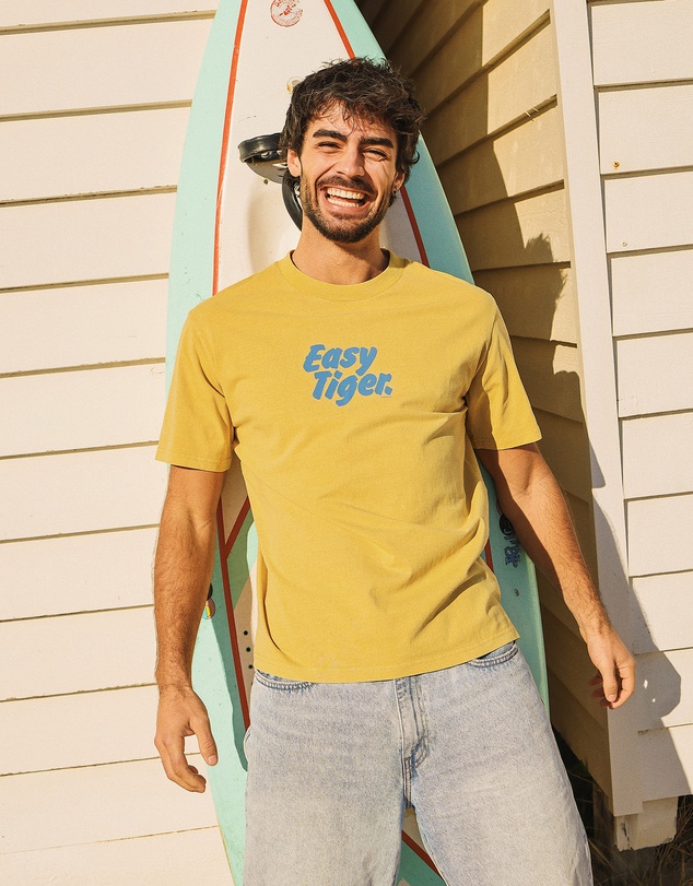Skwosh - Easy Tiger Slang Tee in Mustard