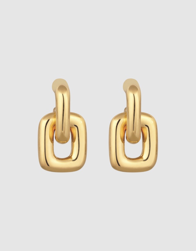 Elli Jewelry - Chain Link Stud Earrings in Gold-Plated 925 Silver
