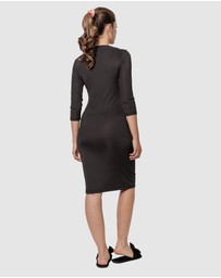 Oh!Zuza - Boat Neck Casual Ribbed Midi Dress
