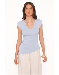 Petal & Pup - Tori Side Cinch Knitted Top - Light Blue