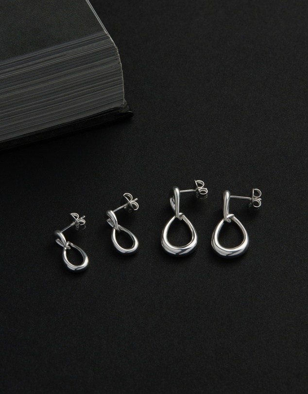 Najo - Vivante Silver Drops Grande Earrings