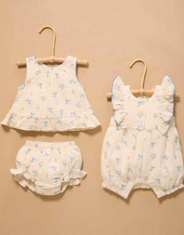 Purebaby - Ruffle Romper -Kids-Babies