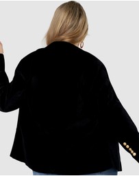 Pink Dusk by Curve Project - Take  A Vow Velvet Blazer