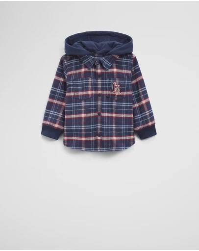 Country Road - Organically Grown Cotton Hooded Check Shirt