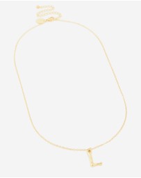 Lovisa - Waterproof Gold Plated Stainless Steel Bamboo Letter L Necklace