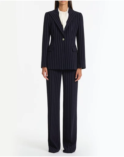 Carla Zampatti - Navy Pinstripe Jacket