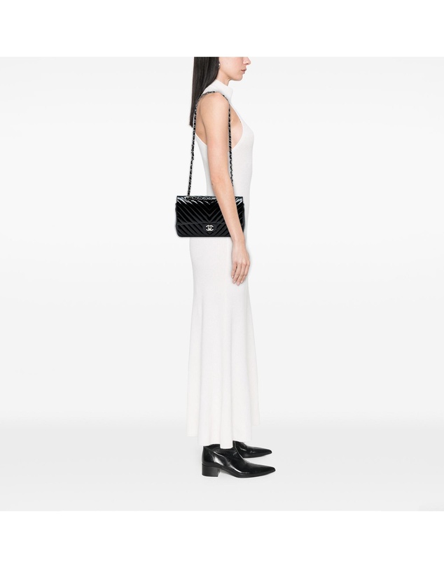 Pre-Loved by Azura Reborn - Pre-Loved Medium Classic Chevron Patent Double Flap