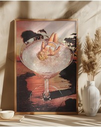 Olive et Oriel - Glitter Pink Margarita by Vertigo Artography Art Print
