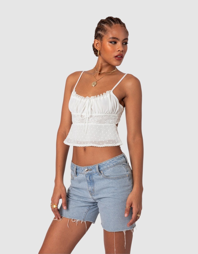 EDIKTED - Wendy Tie Back Lacey Top