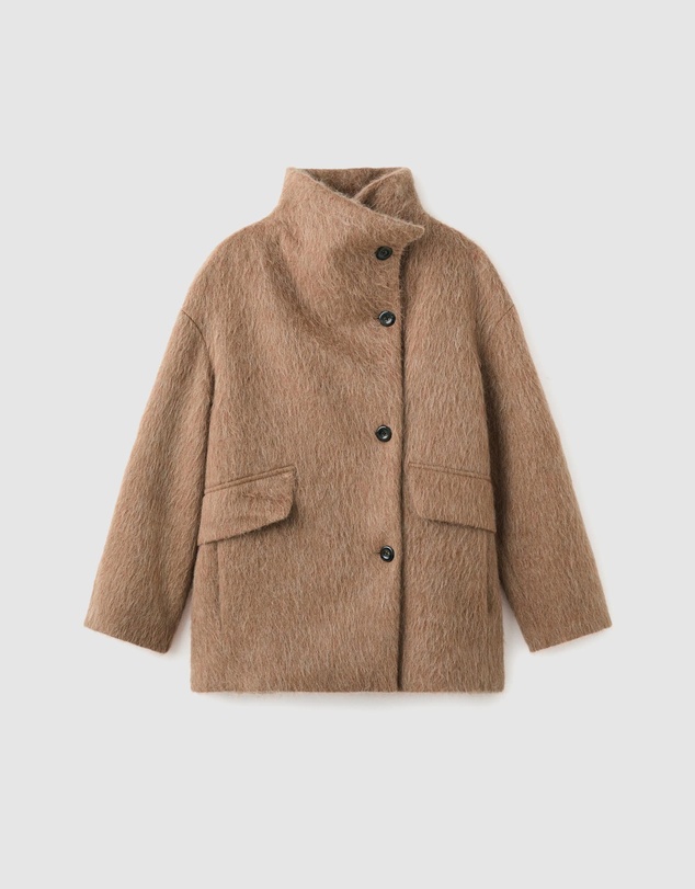 M.N.G - Wool-Blend Funnel-Neck Coat