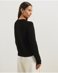 Atmos&Here - Kyra Long Sleeve Knit Lettuce Trim Cardigan