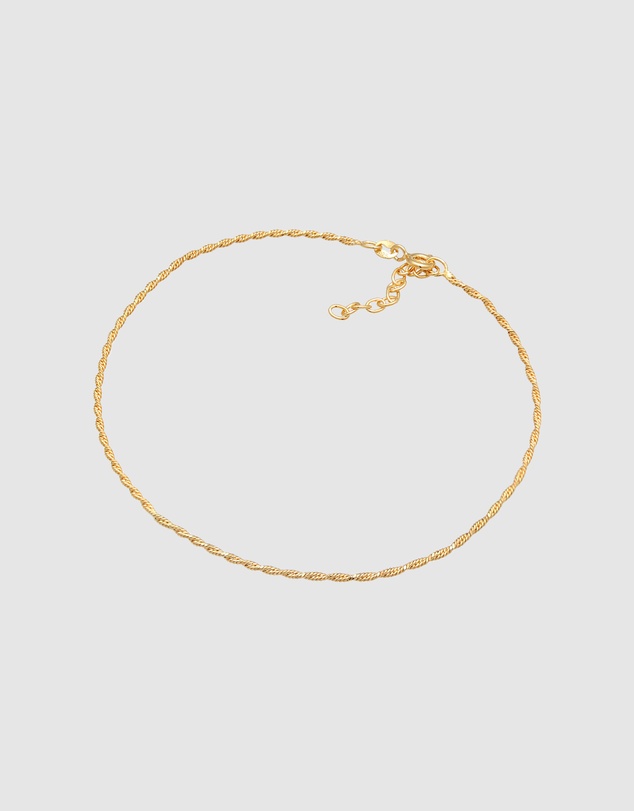 Elli Jewelry - Twisted Anklet in Gold-Plated 925 Silver