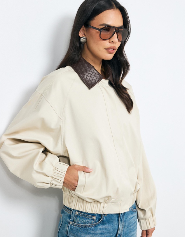 AERE - Ella Contrast Bomber Jacket