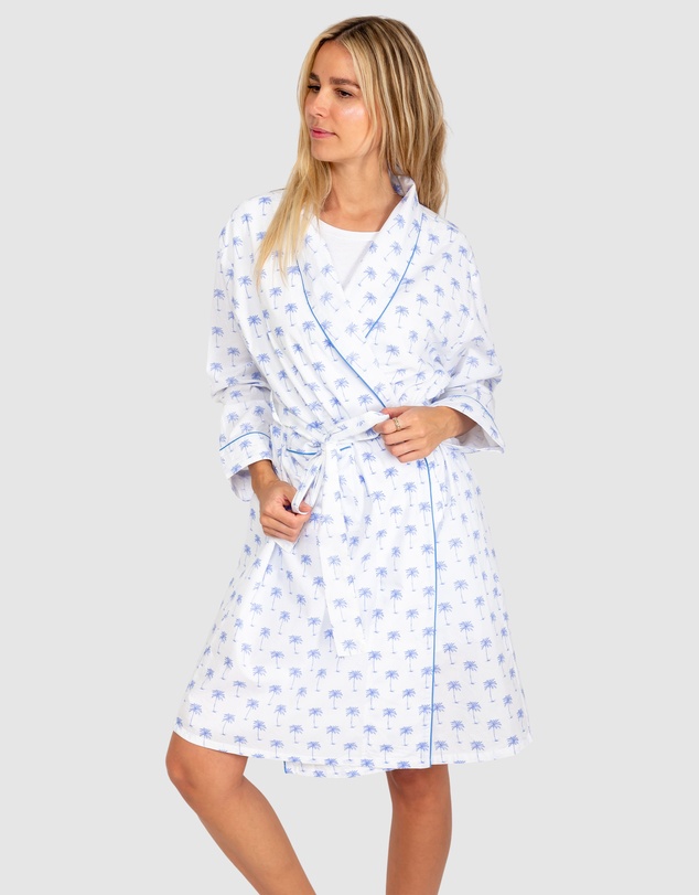 Sant And Abel - Women's Blue Palm Tree Robe