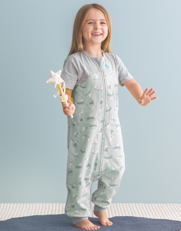 Love to Dream - Sleep Suit 1.0 TOG Organic Cotton Short Sleeve in Olive