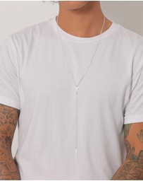 Kuzzoi - ICONIC EXCLUSIVE - Necklace Men's Y-Chain Bar Pendant in 925 Sterling Silver