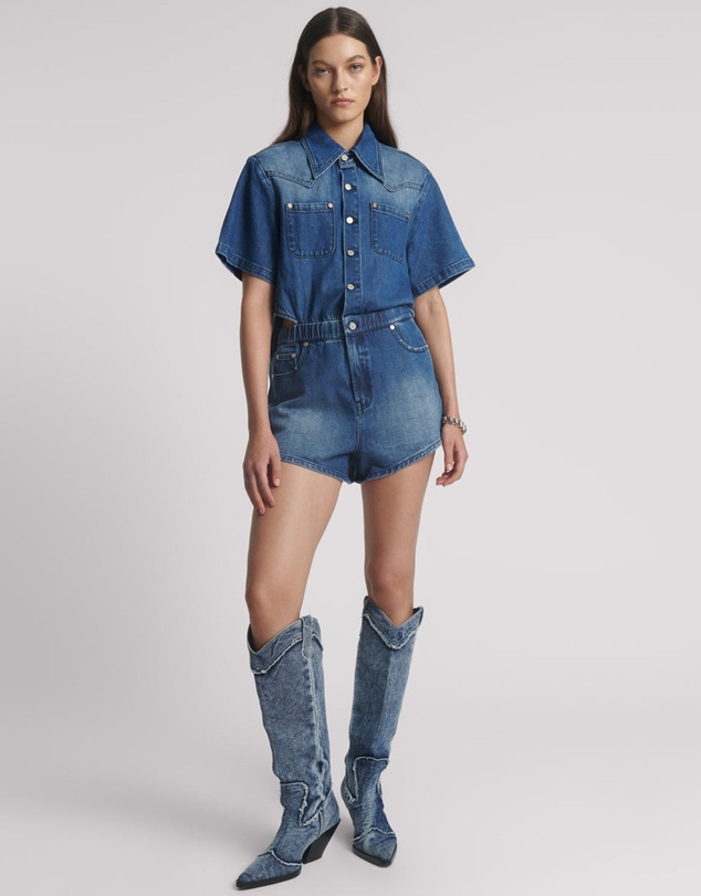 ONE TEASPOON - Taylor Denim Jumpsuit - Rosewood