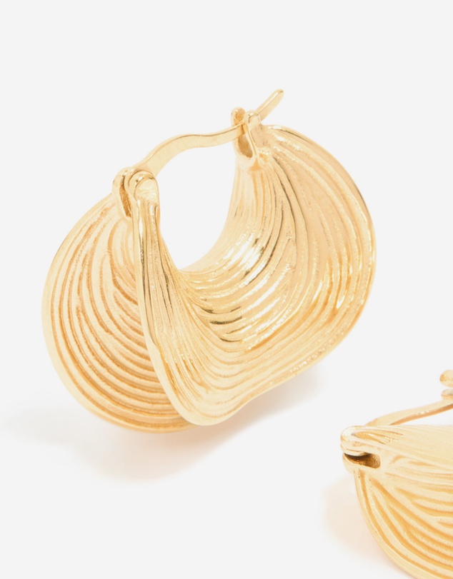 Lovisa - Waterproof Gold Plated Stainless Steel Etched Chunky Hoop Earrings
