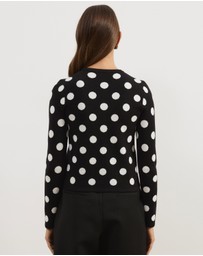 Atmos&Here - Hallie Polka Dot Knit Cardigan